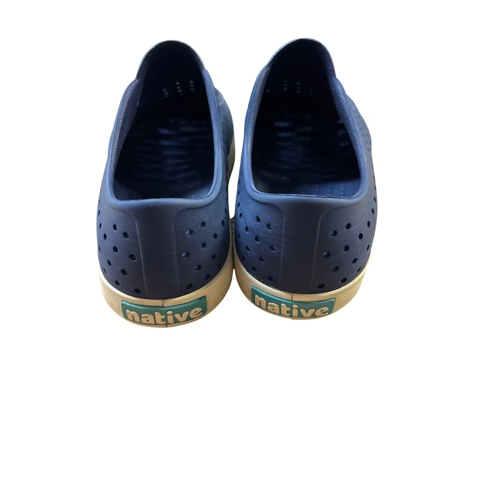 Native Jefferson Navy Blue White Slip On EVA Sneakers Mens 8 Womens 10